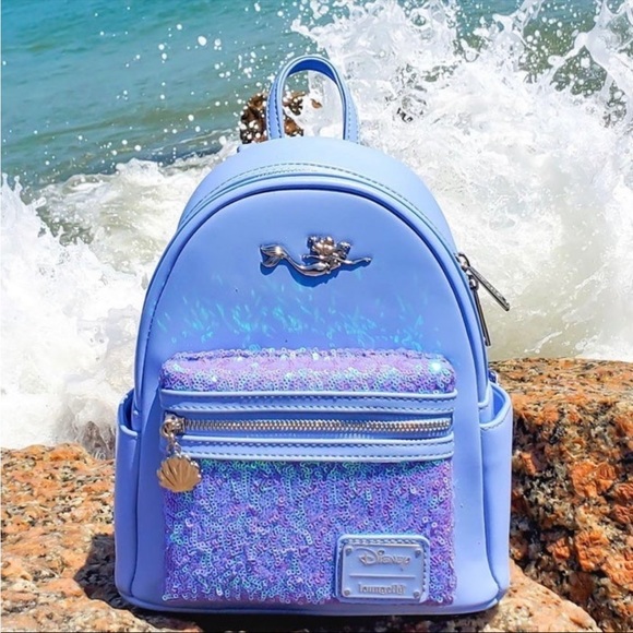 ariel sequin mini backpack by loungefly the little mermaid x Disney Soft Floral Carry the curiosity and wonder of The Little Mermaid wherever you go Loungefly Disney Princess The Little